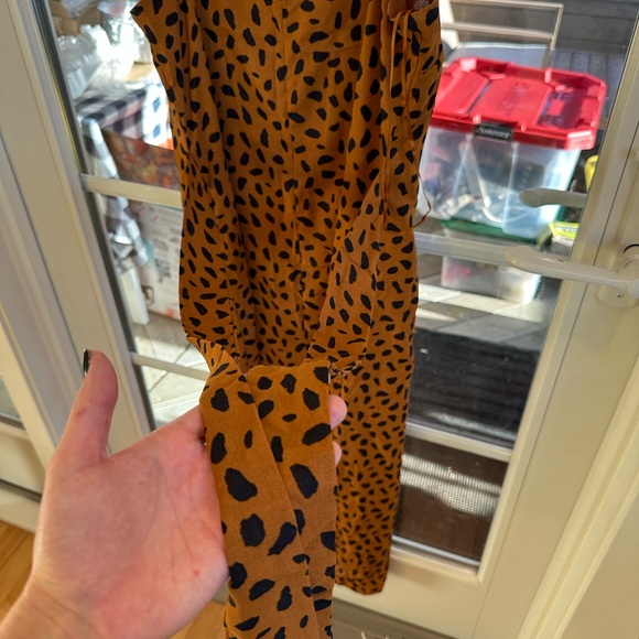 Everly Orange and Black Midi Dress - Picture 3 of 5